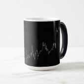 Kandelaar Stock Market Grafiek Zwart Wit Magische Mok (Voorkant rechts)