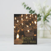 Kandelen kaarslicht voor prettige kerstverlichting feestdagenkaart (Staand voorkant)