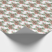 Kandenhok, poinsettia, rode bubbels, pijnbomen cadeaupapier (Hoek)