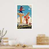 Kandersteg Switzerland Vintage Ski Poster (Keuken)