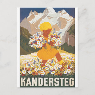 Kandersteg Switzerland Vintage Travel Poster Briefkaart