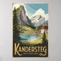Kandersteg Zwitserland Illustratie Reis Kunst