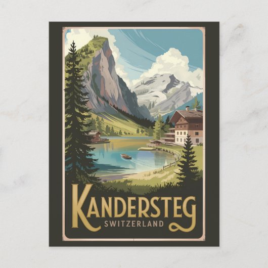 Kandersteg Zwitserland Illustratie Reiskunst Briefkaart (Voorkant)