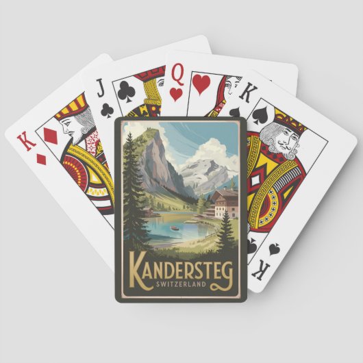 Kandersteg Zwitserland Illustratie Reiskunst Pokerkaarten (Achterkant)
