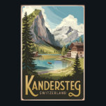 Kandersteg Zwitserland Illustratie Reiskunst Poster<br><div class="desc">Kandersteg retro vector reisontwerp. Kandersteg is een plaats in het Berner Oberland in Zwitserland. Trails, zoals de uitdagende Allmenalp, en een kabelbaan gaan oostwaarts naar Lake Oeschinen.</div>
