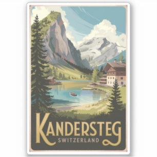 Kandersteg Zwitserland Illustratie Reiskunst Sticker