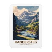 Kandersteg Zwitserland Painterly Travel Art Retro Magneet (Verticaal)