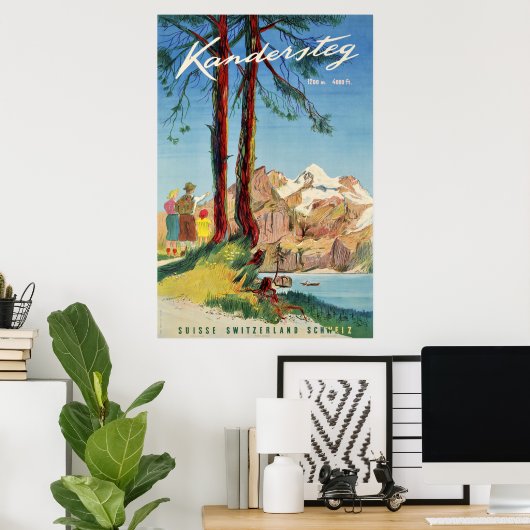Kandersteg, Zwitserland, reisposter Poster (Thuiskantoor)