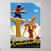 Kandersteg, Zwitserland, Ski Travel Poster (Voorkant)