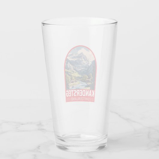 Kandersteg Zwitserland Travel Art Embleem Glas (Achterkant)
