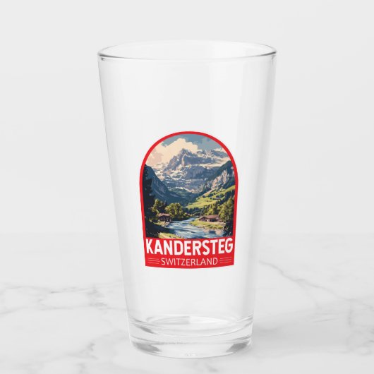 Kandersteg Zwitserland Travel Art Embleem Glas (Voorkant)