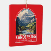 Kandersteg Zwitserland Travel Art Embleem Keramisch Ornament (Rechts)