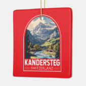Kandersteg Zwitserland Travel Art Embleem Keramisch Ornament (Links)