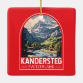Kandersteg Zwitserland Travel Art Embleem Keramisch Ornament (Achterkant)
