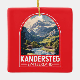 Kandersteg Zwitserland Travel Art Embleem Keramisch Ornament