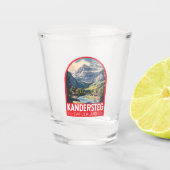 Kandersteg Zwitserland Travel Art Embleem Shot Glas (Voorkant)