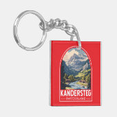 Kandersteg Zwitserland Travel Art Embleem Sleutelhanger (Voorkant Links)