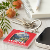 Kandersteg Zwitserland Travel Art Embleem Sleutelhanger (Voorkant Rechts)