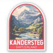 Kandersteg Zwitserland Travel Art Embleem Sticker (Voorkant)