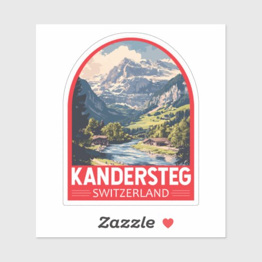 Kandersteg Zwitserland Travel Art Embleem Sticker (Vel)