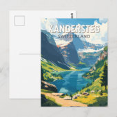 Kandersteg Zwitserland Travel Art Vintage Briefkaart (Voorkant / Achterkant)