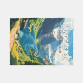 Kandersteg Zwitserland Travel Art Vintage Fleece Deken (Voorkant (Horizontaal))