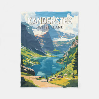 Kandersteg Zwitserland Travel Art Vintage Fleece Deken