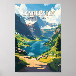 Kandersteg Zwitserland Travel Art Vintage Poster