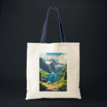 Kandersteg Zwitserland Travel Art Vintage Tote Bag<br><div class="desc">Kandersteg retro vector reisontwerp. Kandersteg is een plaats in het Berner Oberland in Zwitserland. Trails,  zoals de uitdagende Allmenalp,  en een kabelbaan gaan oostwaarts naar Lake Oeschinen.</div>