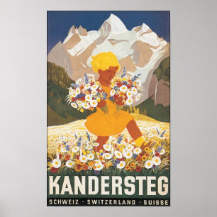 Kandersteg Zwitserland Vintage Travel Poster