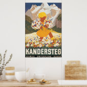 Kandersteg Zwitserland Vintage Travel Poster (Keuken)