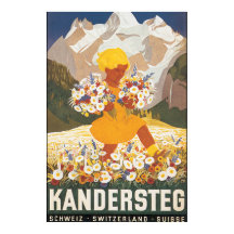 Kandersteg Zwitserland Vintage Travel Poster