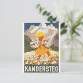 Kandersteg Zwitserland Vintage Travel Poster Briefkaart (Staand voorkant)