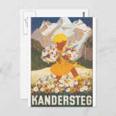 Kandersteg Zwitserland Vintage Travel Poster Briefkaart (Voorkant / Achterkant)