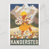 Kandersteg Zwitserland Vintage Travel Poster Briefkaart (Voorkant)