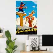 Kandersteg Zwitserland Vintage Travel Ski Poster (Thuiskantoor)