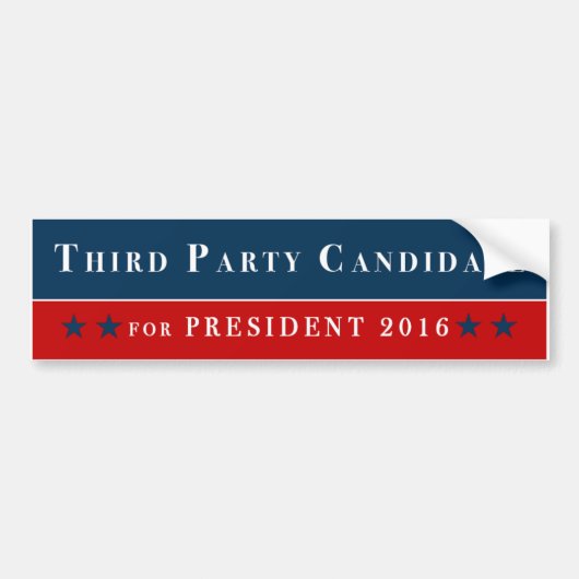 Kandidaat-Bumpersticker van derden Bumpersticker (Voorkant)