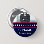 Kandidaat Fotonaam Verkiezingscampagne Ronde Button 5,7 Cm (Voorkant /achterkant)