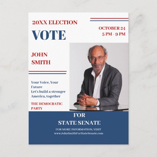 Kandidaat Introductie Politieke campagne Briefkaart (Voorkant)