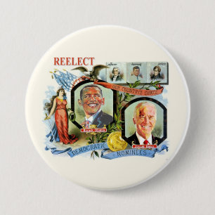 Kandidaat-kandidaten van de Obama Biden-democraat  Ronde Button 7,6 Cm