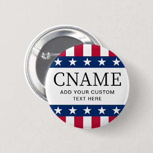 Kandidaat naam politieke verkiezingscampagne start ronde button 5,7 cm (Voorkant /achterkant)