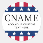 Kandidaat naam politieke verkiezingscampagne start ronde sticker (Voorkant)