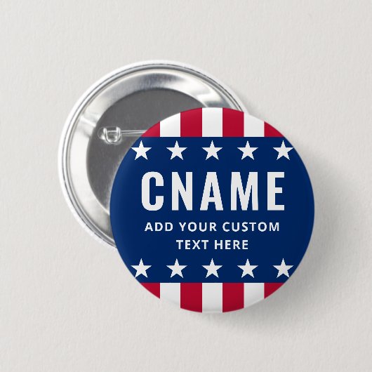 kandidaat naam slogan politieke verkiezingscampagn ronde button 5,7 cm (Voorkant /achterkant)