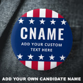 kandidaat naam slogan politieke verkiezingscampagn ronde button 5,7 cm