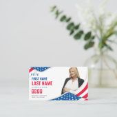 Kandidaat verkiezingscampagne gepersonaliseerd visitekaartje (Staand voorkant)