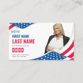 Kandidaat verkiezingscampagne gepersonaliseerd visitekaartje (Voorkant)