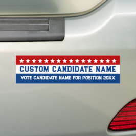 Kandidaat voor gepersonaliseerde verkiezing bumpersticker