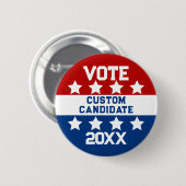 Kandidaat voor gepersonaliseerde verkiezing ronde button 5,7 cm (Voorkant /achterkant)