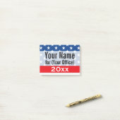 Kandidaat voor politieke campagne Patriottisch bed Post-it® Notes (Op bureau)