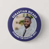 Kandidaat voor verkiezing gepersonaliseerde foto ronde button 5,7 cm (Voorkant)